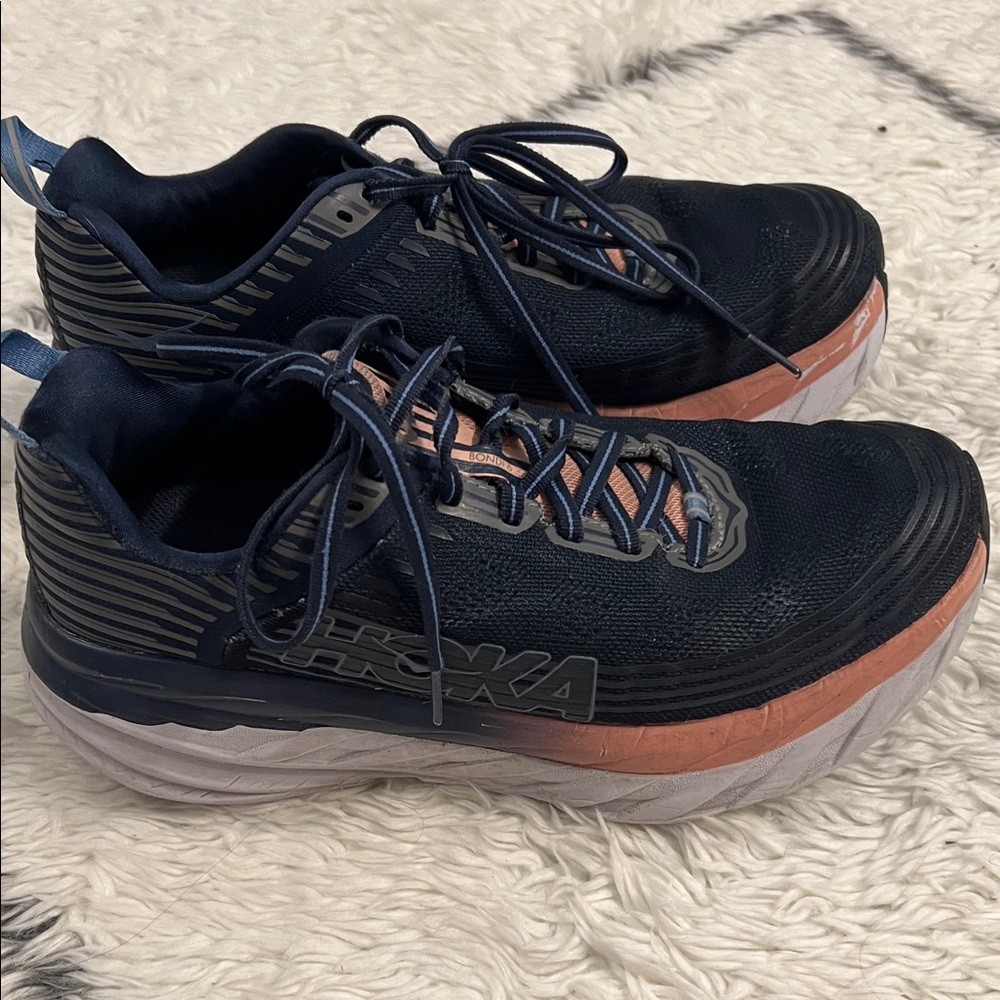 Women’s Hoka Navy and Coral Athletic Shoes